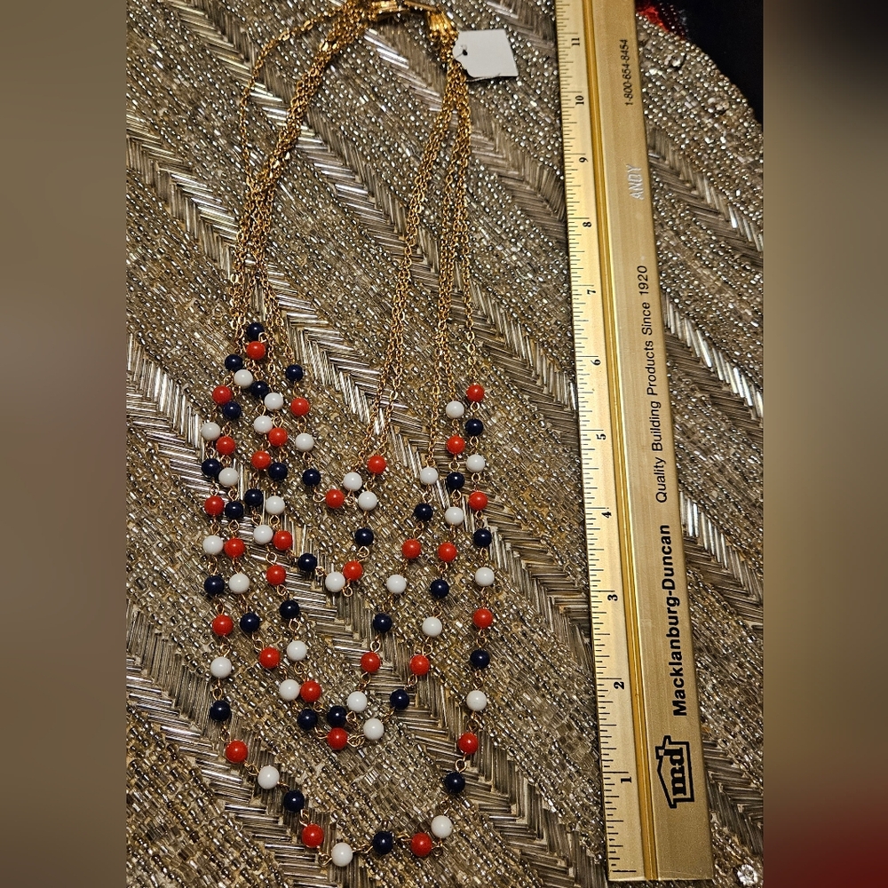Red White And Blue Vintage Necklace